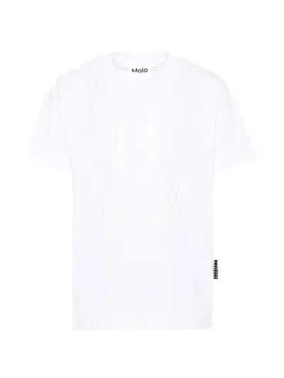 Molo Kids' Riley Smiley-face T-shirt In White