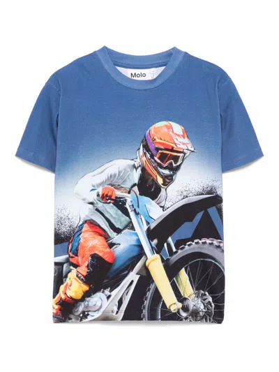 Molo Kids' Riley T-shirt In Blue