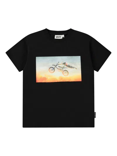 Molo Kids' Riley T-shirt In Schwarz