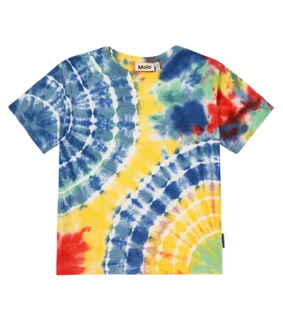 Molo Kids' Riley Tie-dye Printed T-shirt In Gem Stone Dye