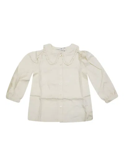 Molo Kids' Robbin Ruffled-collar Shirt In White