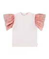 Molo Girl's Robyn Flutter-sleeve T-shirt In White