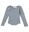 Molo Rochelle Space-dyed Cotton-blend Top In Blue