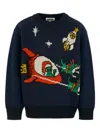 Molo Rocket-embellishment Crew-neck Sweater In Blue