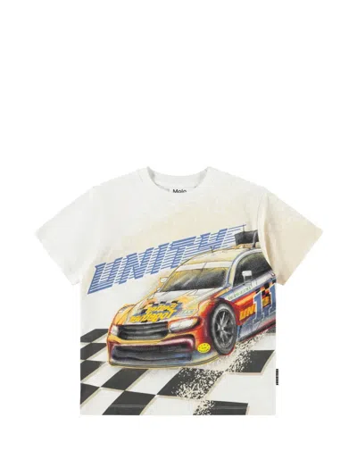 Molo Kids' Rodney Car-print T-shirt In Multi