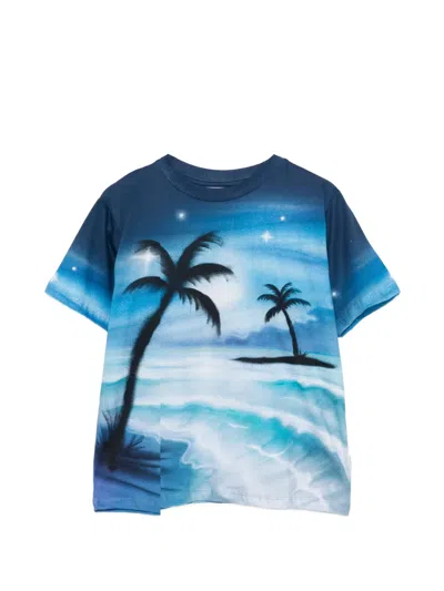 Molo Kids' Rodney Graphic Short-sleeve T-shirt In Blue