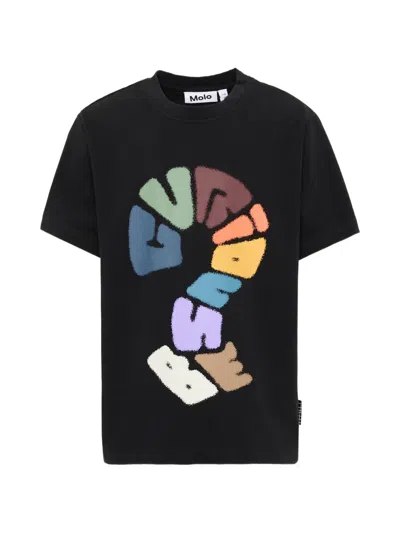 Molo Kids' Rodney Graphic-print T-shirt In Black