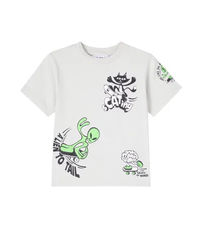 Molo Kids' Rodney Printed Cotton Jersey T-shirt In White