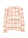 ROLANDA RUFFLED-COLLAR CHECKED SHIRT