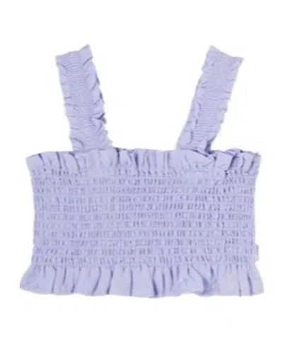 Molo Rolfia Ruched Cotton Top In Purple