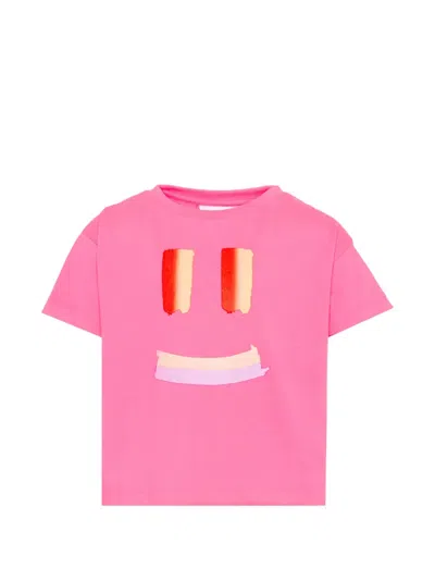 Molo Kids' Roseanna Graphic-print Short-sleeve T-shirt In Pink