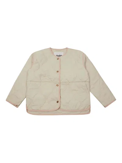 Molo Kids' Round-collar Padded Jacket In Neutral