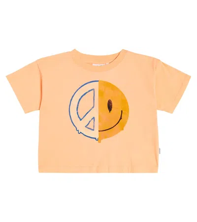 Molo Kids' Roxanna Printed Cotton T-shirt In Orange