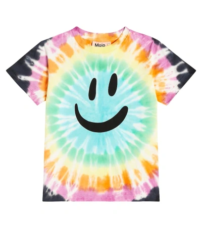 Molo Kids' Roxo Printed Cotton Jersey T-shirt In Smiling Colours