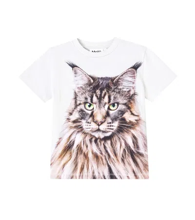 Molo Kids' Roxo Printed Cotton Jersey T-shirt In White