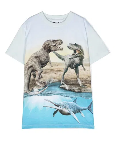 Molo Kids' Roxo T-shirt Mit Print In Blue