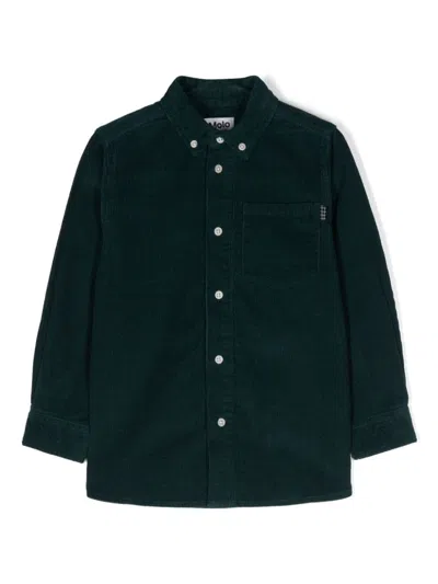 Molo Kids' Rozz Corduroy Shirt In Green