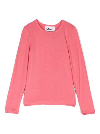 Molo Kids' Ruana Long-sleeve T-shirt In Pink