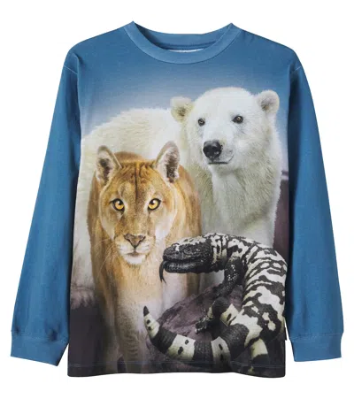 Molo Rube Cotton Jersey T-shirt In Blue