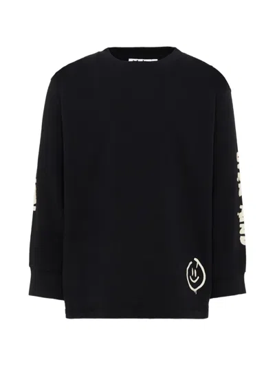 Molo Kids' Rube Graphic-print Long-sleeve T-shirt In Black