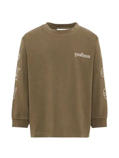Molo Kids' Rube Graphic-print Long-sleeve T-shirt In Green