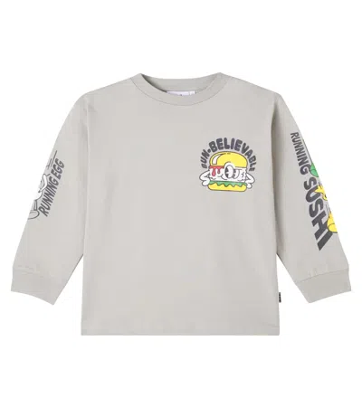 Molo Kids' Rube Printed Cotton Jersey Sweatshirt In Gray