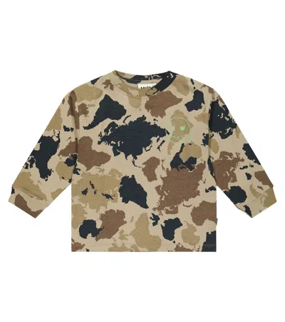 Molo Kids' Rube Printed Cotton Sweatshirt In Continents