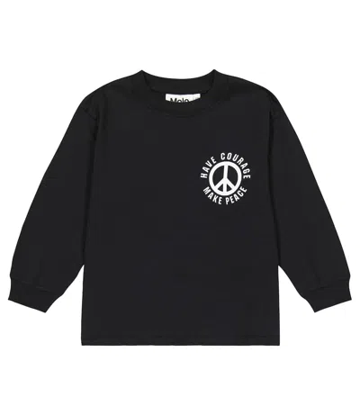 Molo Kids' Rube Printed Cotton Sweatshirt In Make Peace