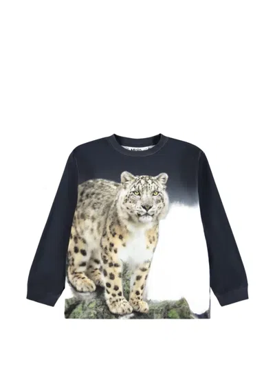 Molo Kids' T-shirt Long Sleeves "rube" In Black