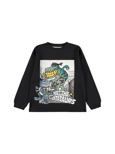 Molo Kids' Rube T-shirts Long Sleeves In Black