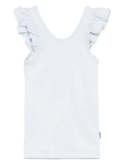 Molo Kids' Ribbed-knit Organic Cotton Top In Blue