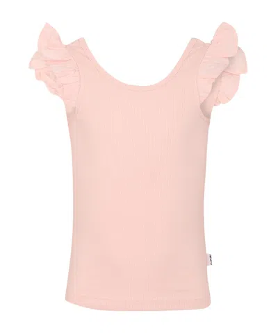 Molo Kids' Ruffle-trim Tank Top In Brown