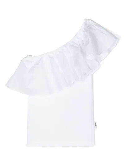 Molo Kids' Rebecca One-shoulder Top In White