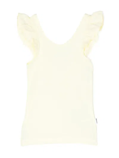 Molo Kids' Ruffled Sleeveless Top In Yellow