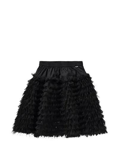 Molo Ruffled Tulle Skirt In Black