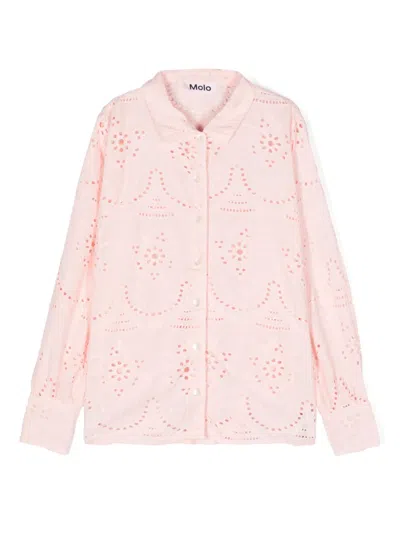 Molo Kids' Runa Organic Cotton Shirt In Pink