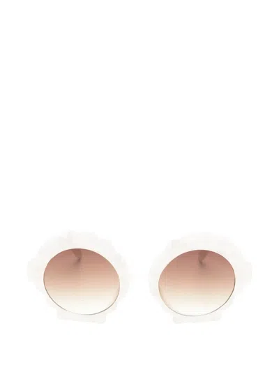 Molo Seashell-frame Round-frame Sunglasses In White