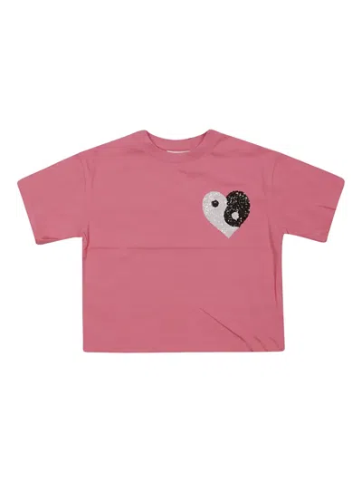 Molo Kids' Sequin-detailing T-shirt In Pink