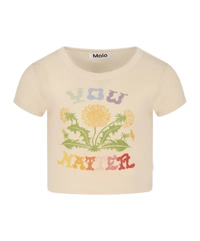 Molo Kids' Short-sleeved T-shirt In Nude