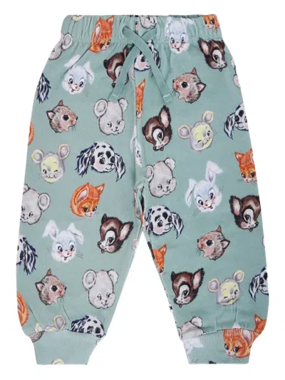Molo Babies' Simeon Animal-print Track Pants In Green