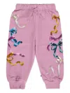 Molo Simeon Ribbon-print Drawstring Trousers In Blue