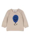 Molo Smiley Balloon-intarsia Jumper In Neutrals
