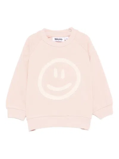 Molo Babies' Smiley-embellishment Sweatshirt In Pink