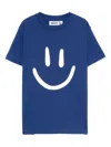 Molo Blue T-shirt For Kids With Smiley In Blue