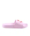 Molo Pink Slippers For Girl With Smiley In Pink