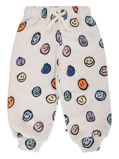 Molo Babies' Smiley-face Track Pants In Neutral
