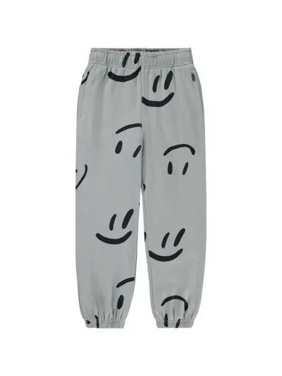 Molo Smiley Print Track Pants In Gray