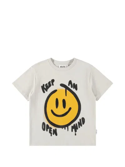 Molo Smiley-print T-shirt In Neutral