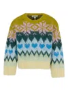 Molo Snowflake-heart Pattern Sweater In Green