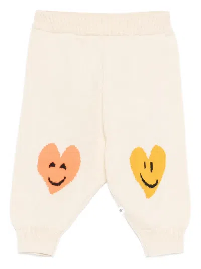 Molo Babies' Solana Heart Print Trousers In Neutral